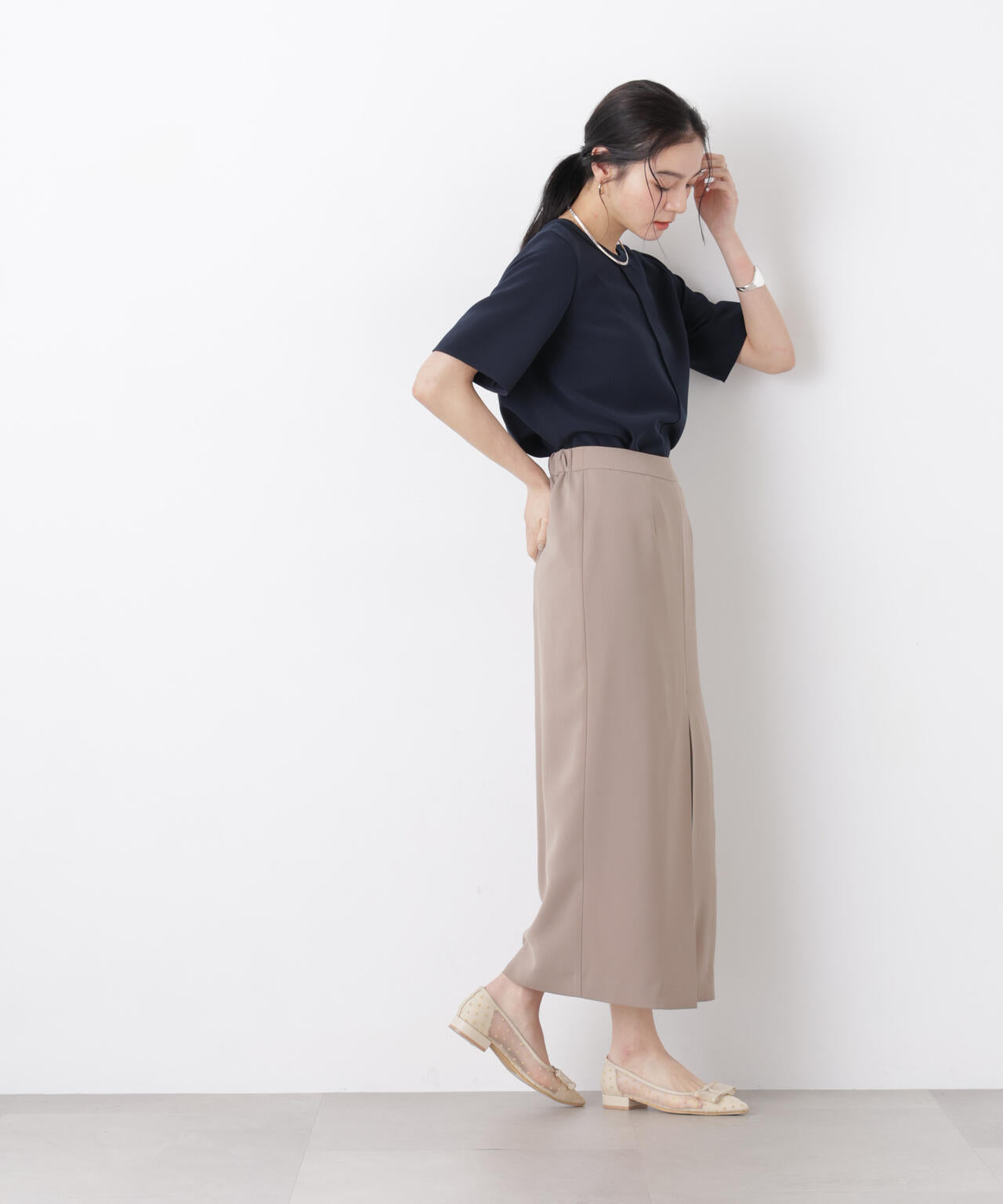 DressT/クルーネックハーフスリーブブラウス 6696121302