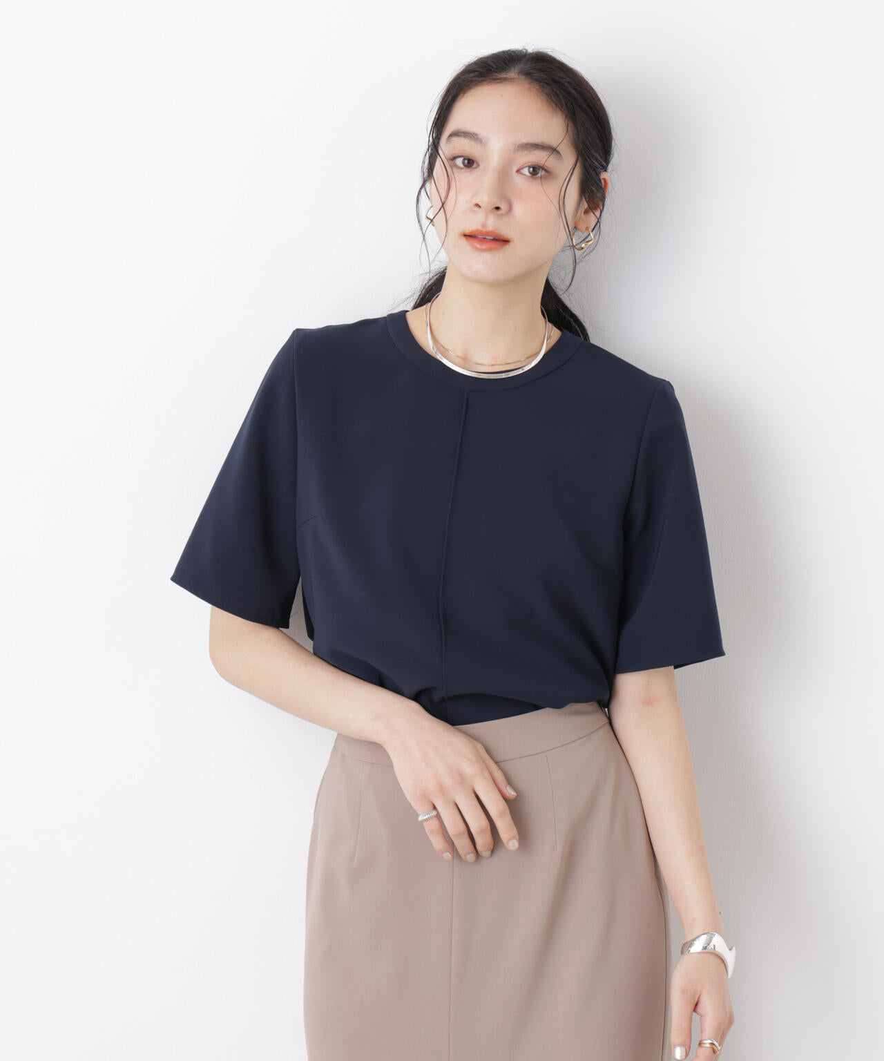 DressT/クルーネックハーフスリーブブラウス 6696121302