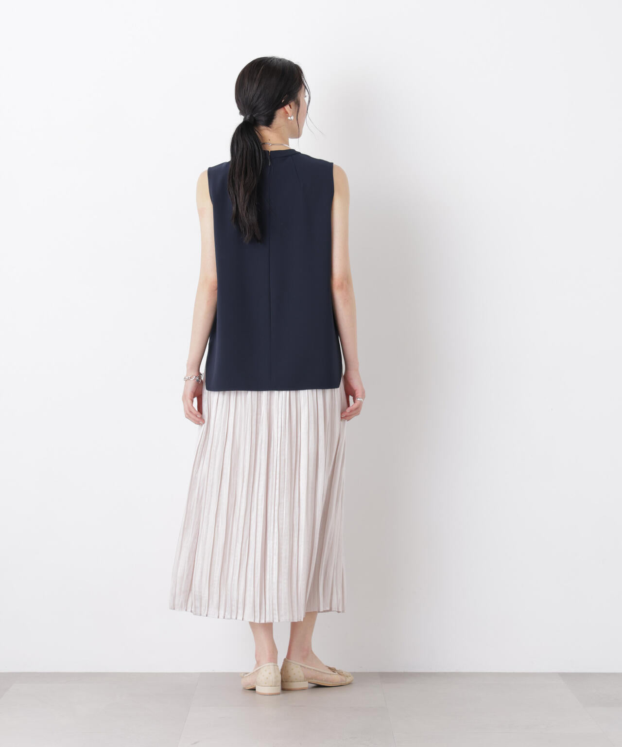 DressT/スタンドカラーノースリーブブラウス 6696121303
