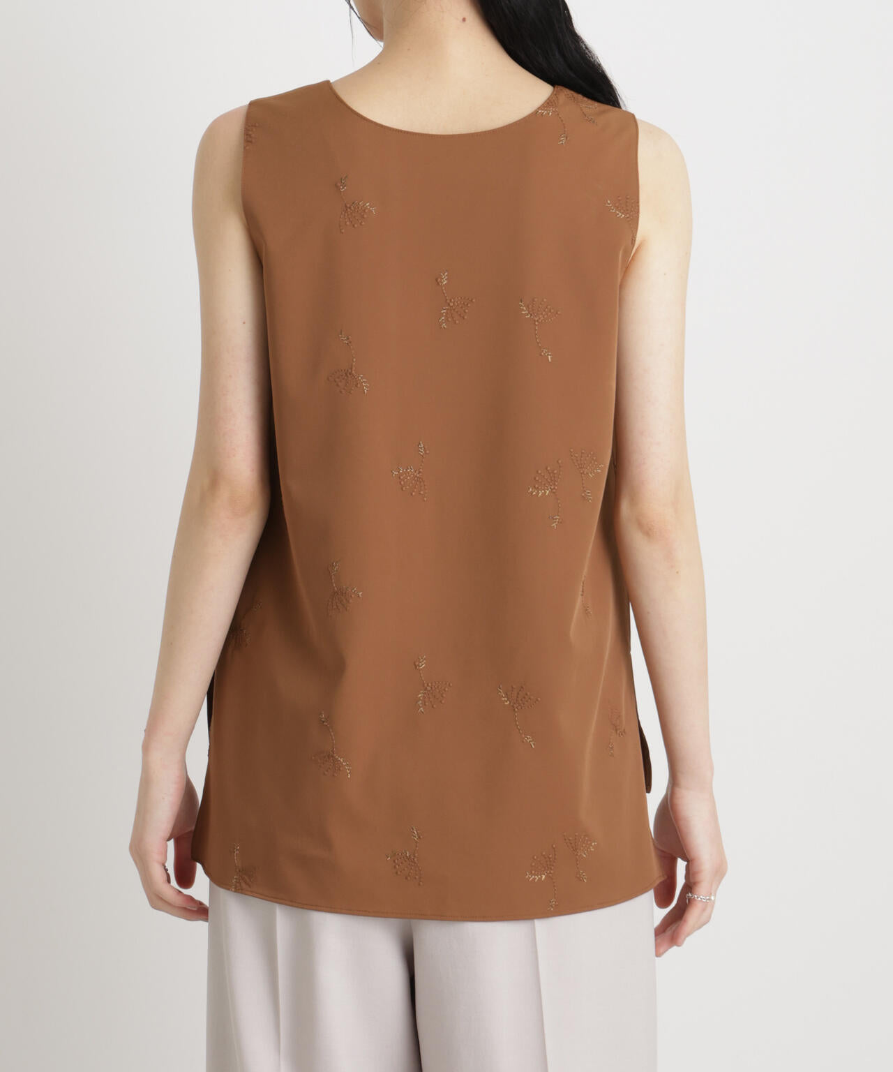 刺繍ツイルタンクブラウス(セットアップ可) 6696121306