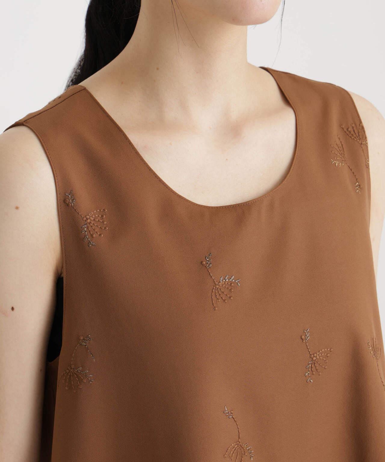 刺繍ツイルタンクブラウス(セットアップ可) 6696121306