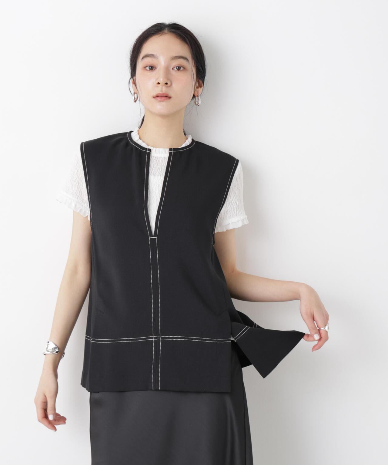 バーズアイキーネックベスト(セットアップ可) 6696121311