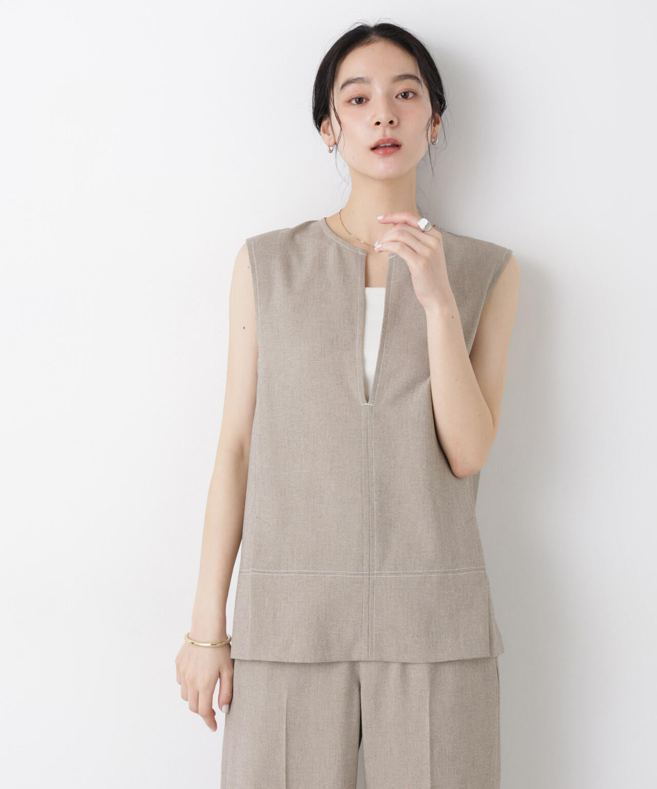 バーズアイキーネックベスト(セットアップ可) 6696121311