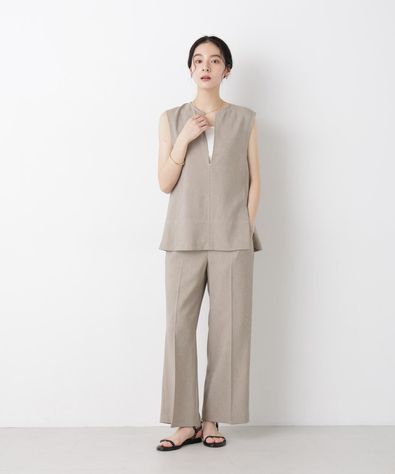 バーズアイキーネックベスト(セットアップ可) 6696121311