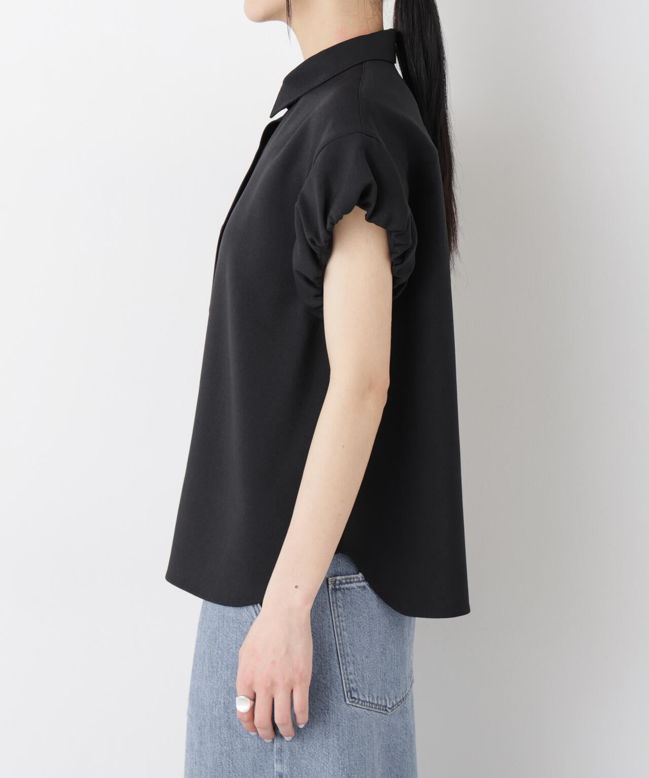 バーズアイギャザーボリュームスリーブブラウス(セットアップ可) 6696121312