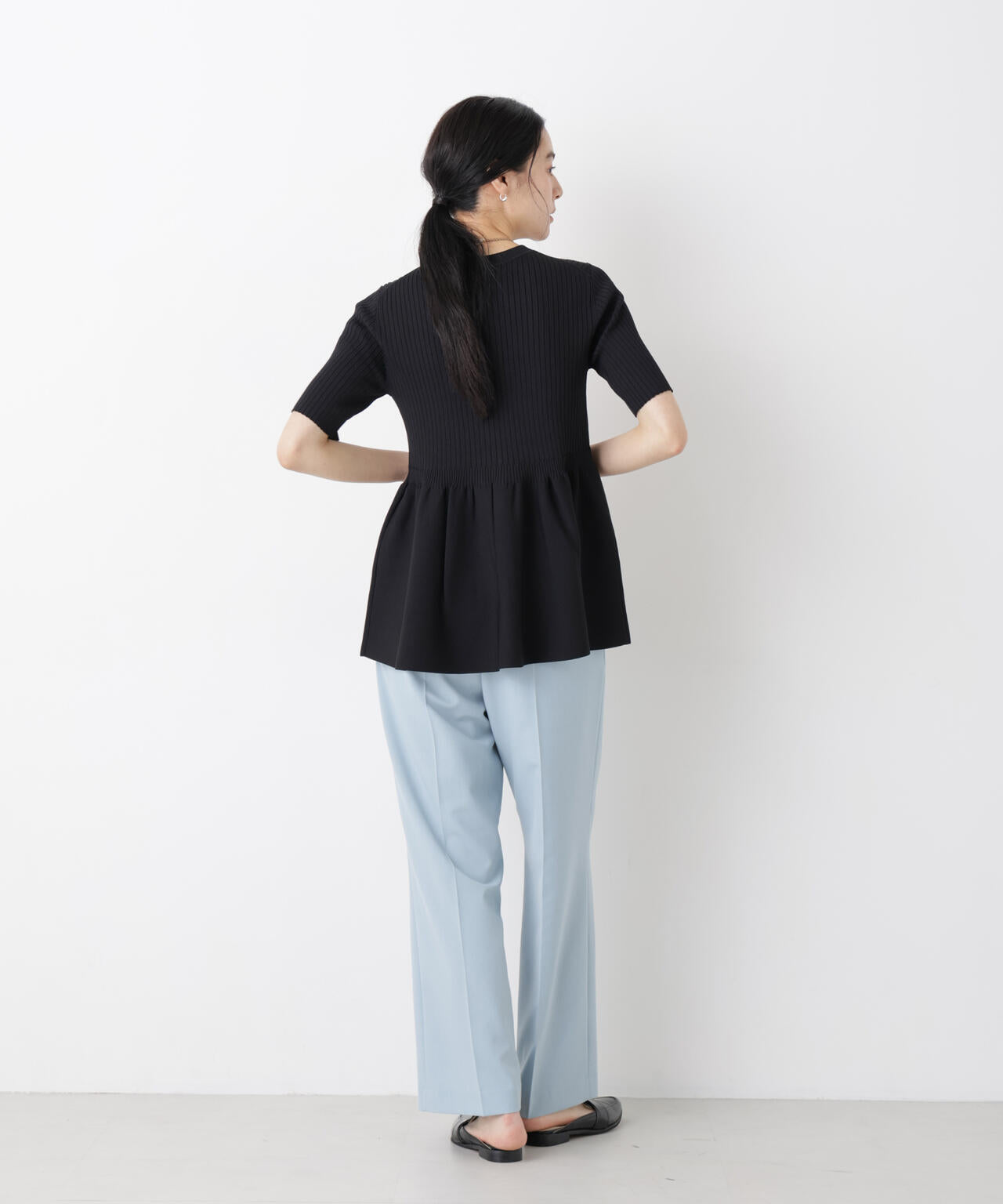 SUMMER VEIL KNIT ペプラムニットカーディガン 6696122322