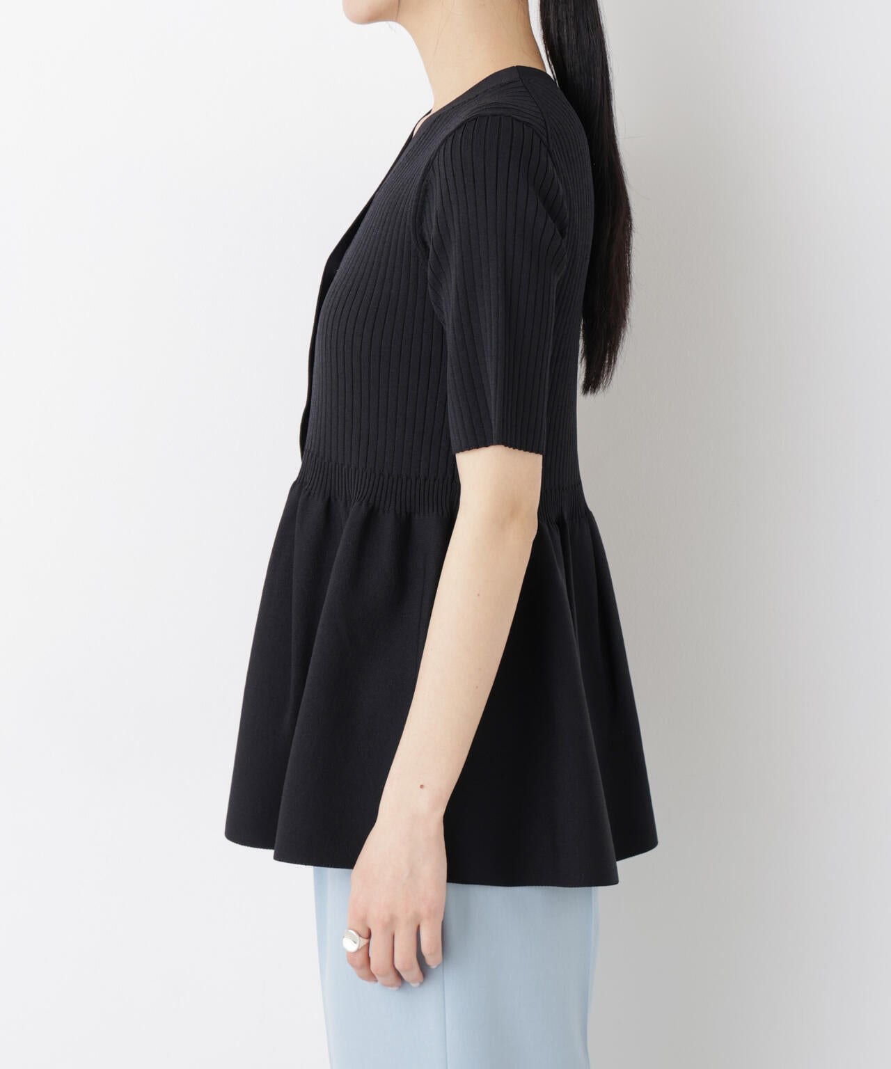 SUMMER VEIL KNIT ペプラムニットカーディガン 6696122322