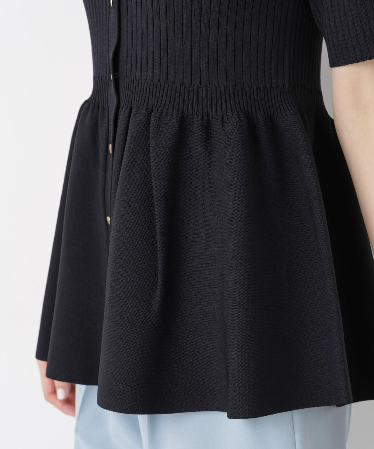 SUMMER VEIL KNIT ペプラムニットカーディガン 6696122322