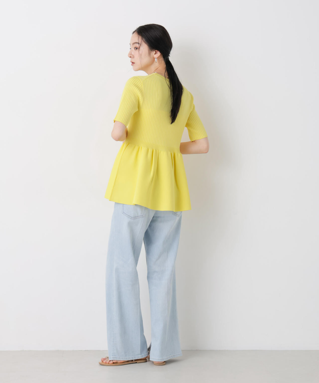 SUMMER VEIL KNIT ペプラムニットカーディガン 6696122322
