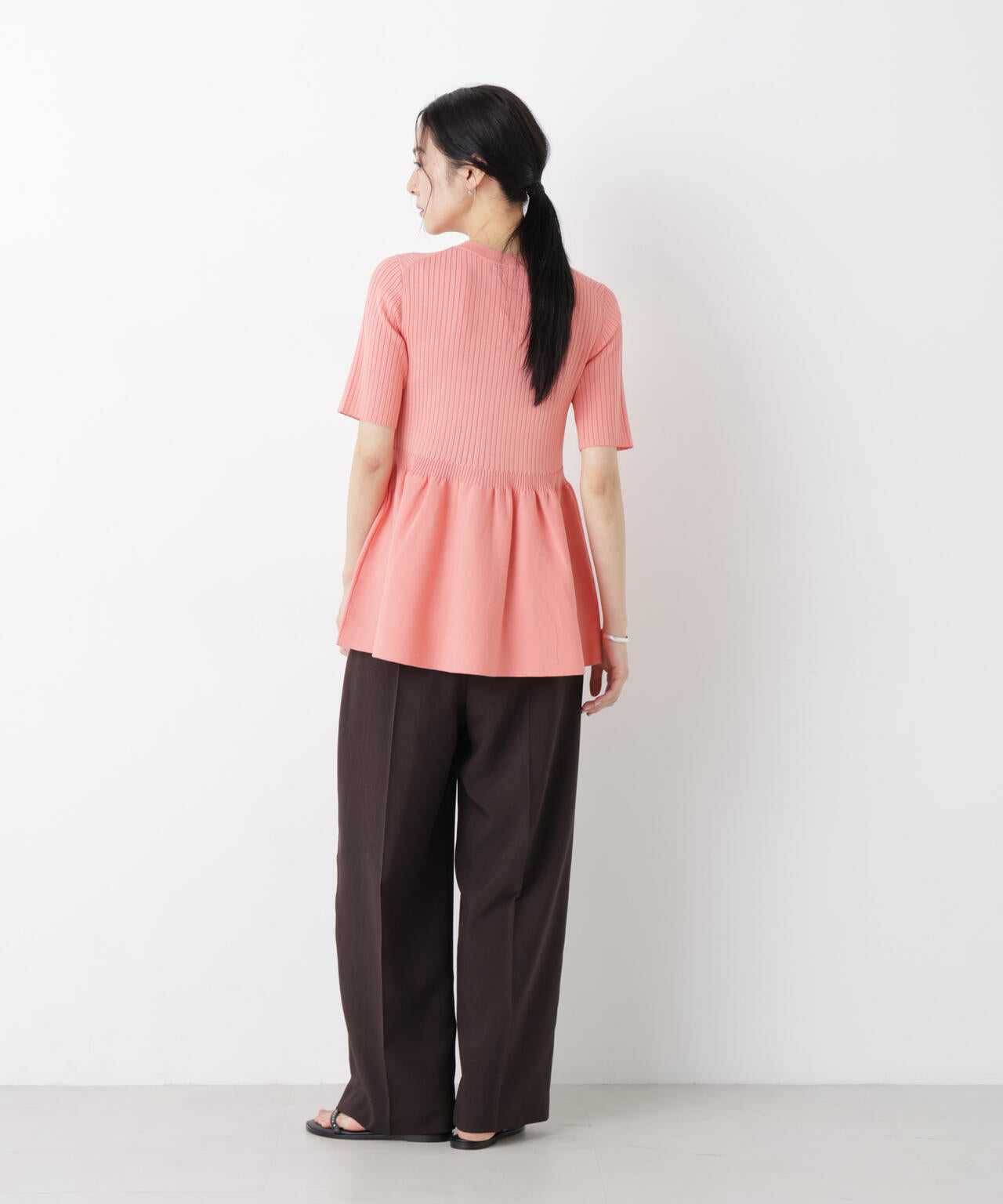 SUMMER VEIL KNIT ペプラムニットカーディガン 6696122322