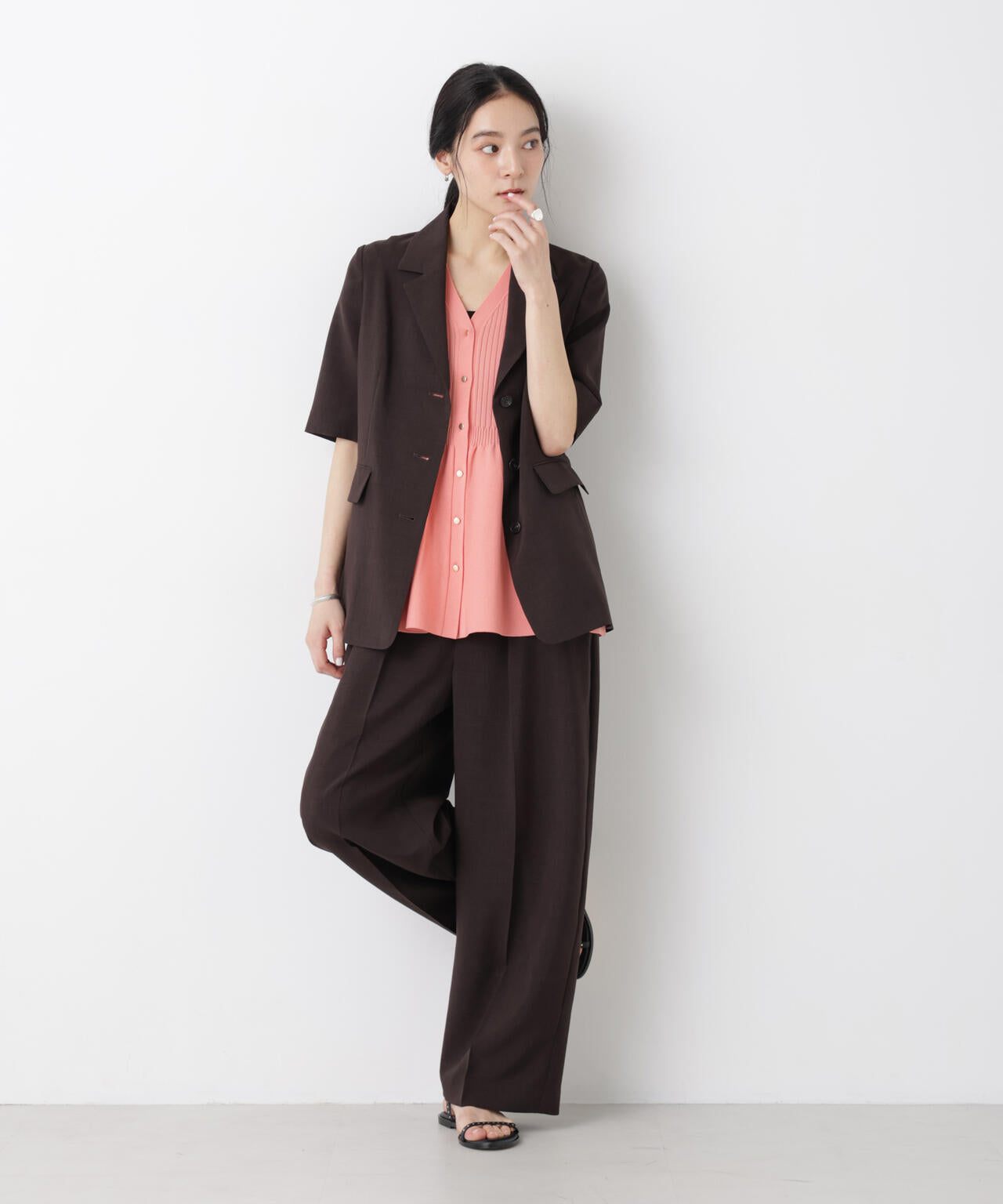 SUMMER VEIL KNIT ペプラムニットカーディガン 6696122322
