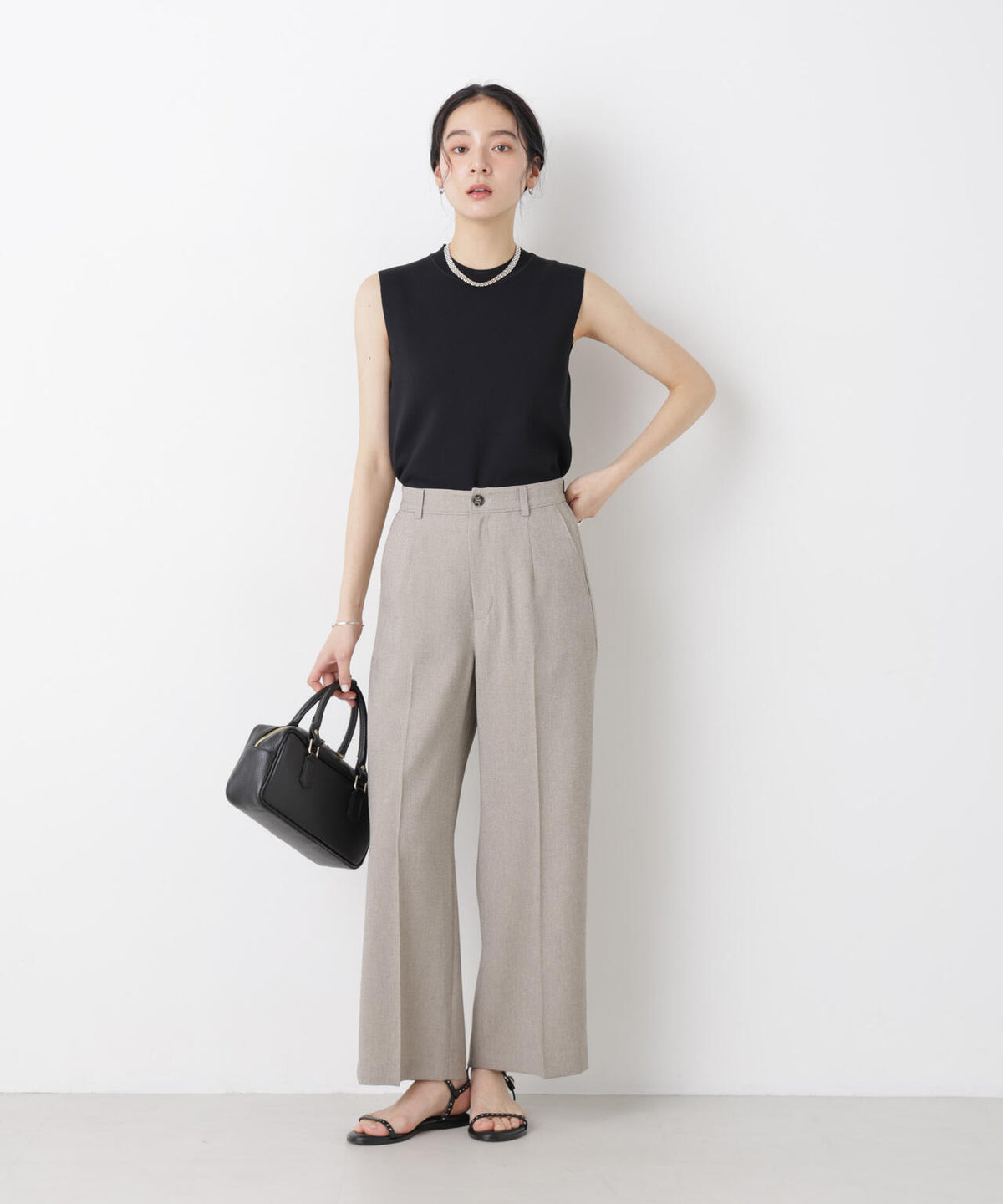 SUMMER VEIL KNIT 総針ノースリーブニット 6696122323