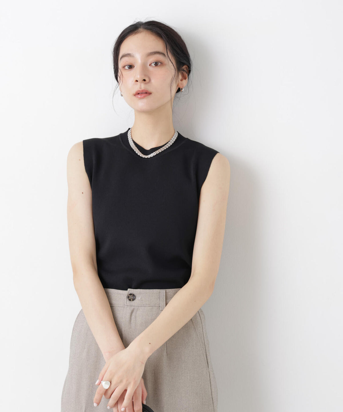 SUMMER VEIL KNIT 総針ノースリーブニット 6696122323
