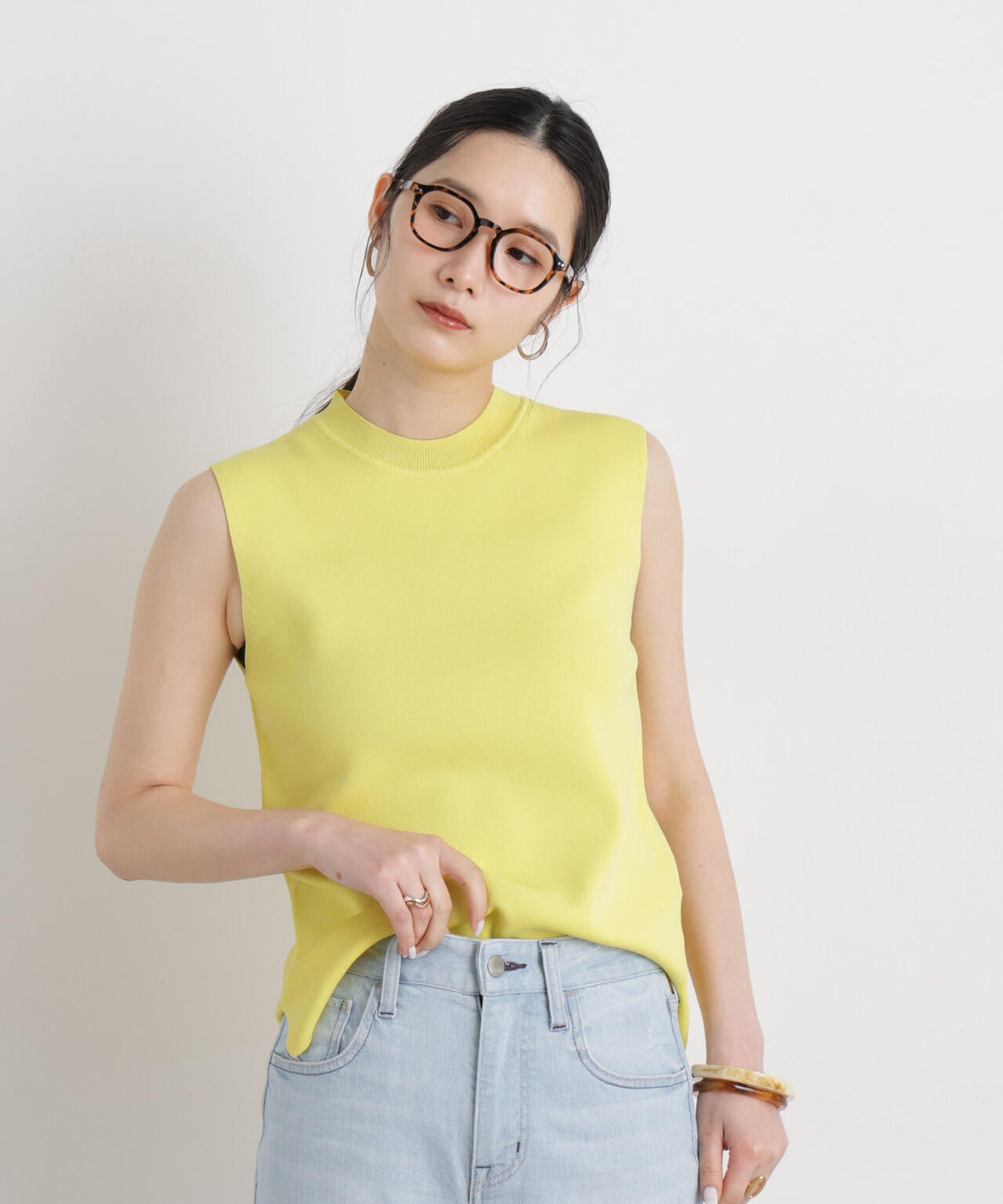 SUMMER VEIL KNIT 総針ノースリーブニット 6696122323
