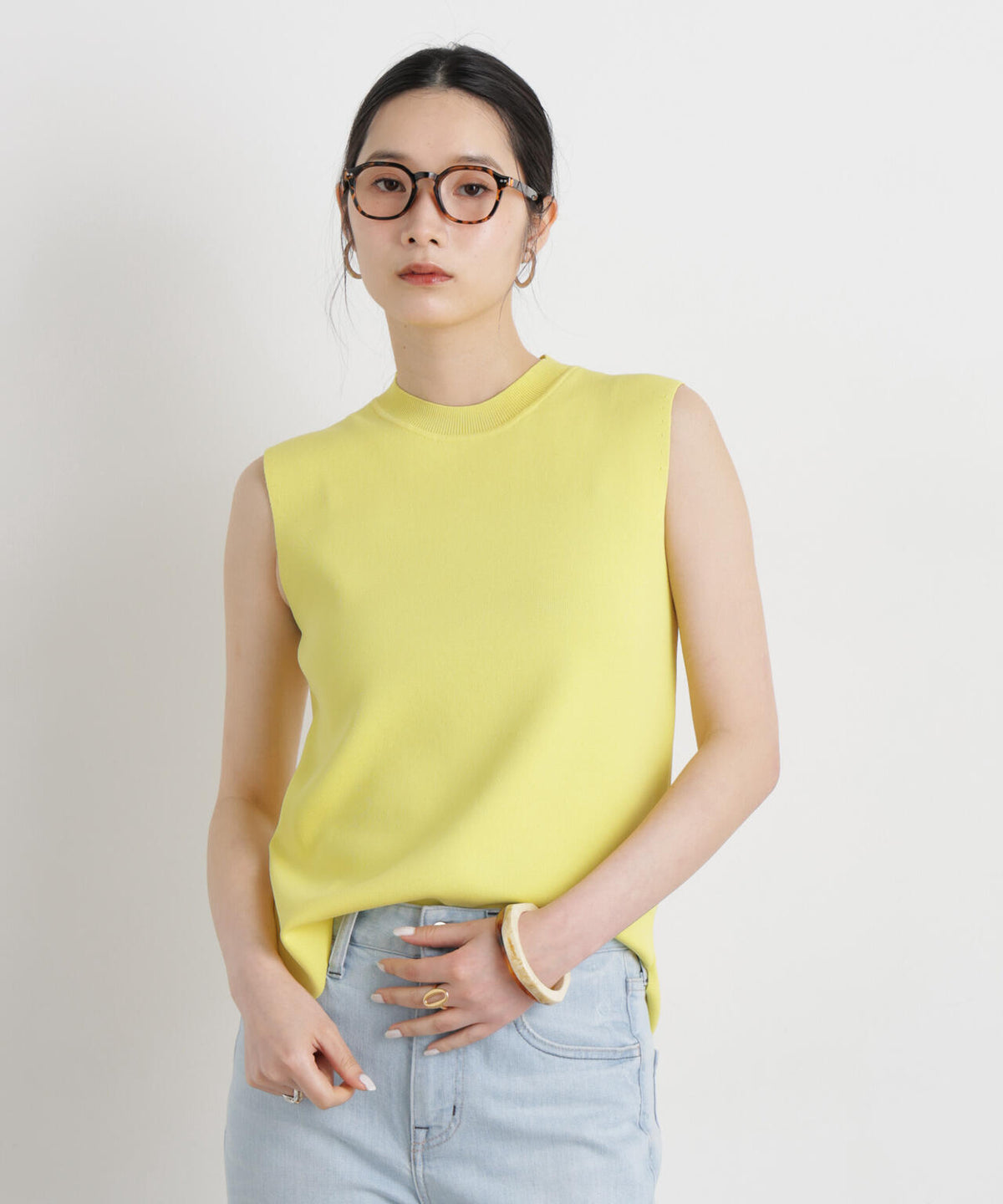 SUMMER VEIL KNIT 総針ノースリーブニット 6696122323