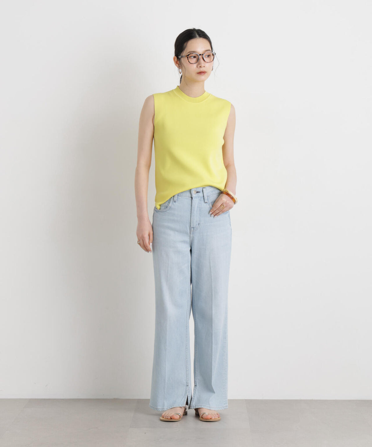 SUMMER VEIL KNIT 総針ノースリーブニット 6696122323
