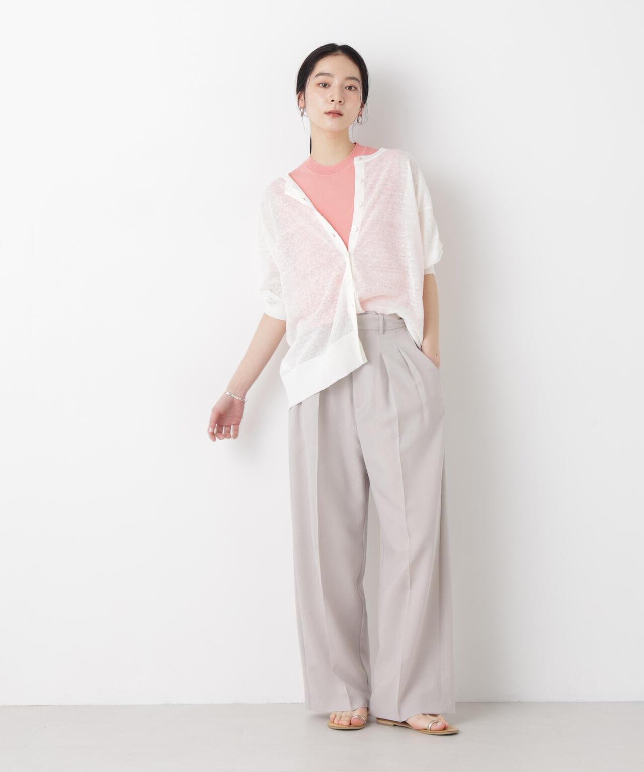 SUMMER VEIL KNIT 総針ノースリーブニット 6696122323