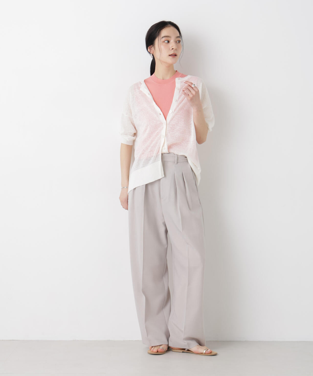 SUMMER VEIL KNIT 総針ノースリーブニット 6696122323