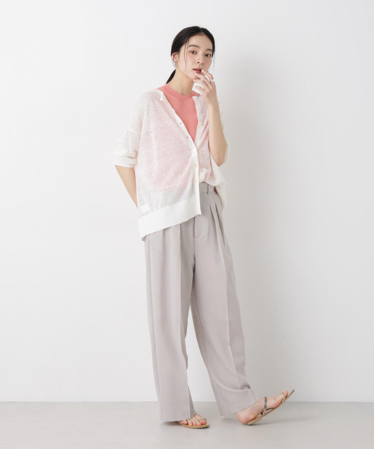 SUMMER VEIL KNIT 総針ノースリーブニット 6696122323