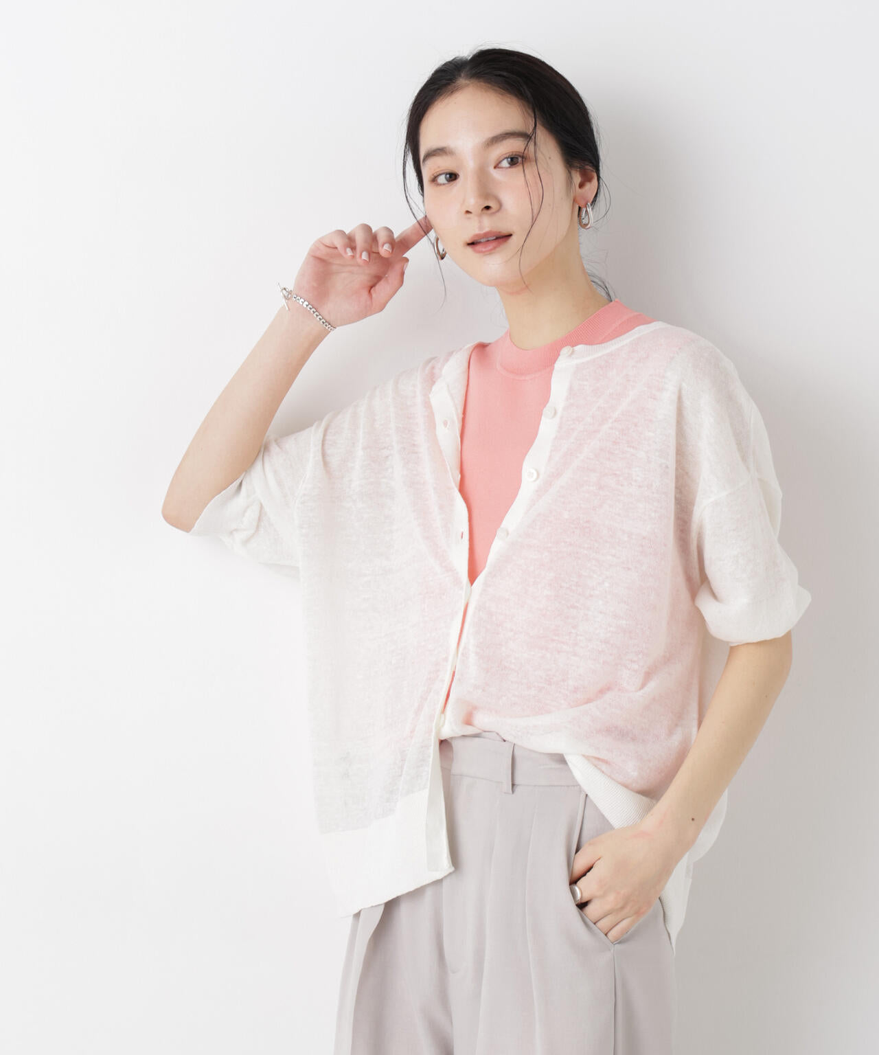 SUMMER VEIL KNIT 総針ノースリーブニット 6696122323