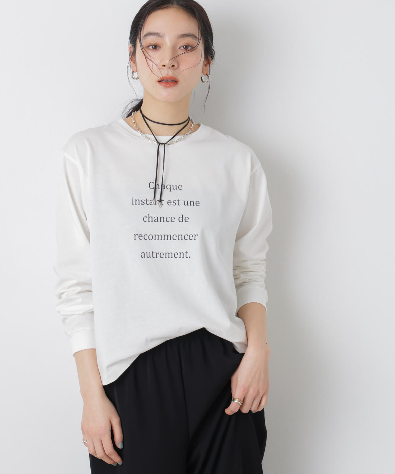 ロゴプリントロングスリーブTシャツ 6696123305