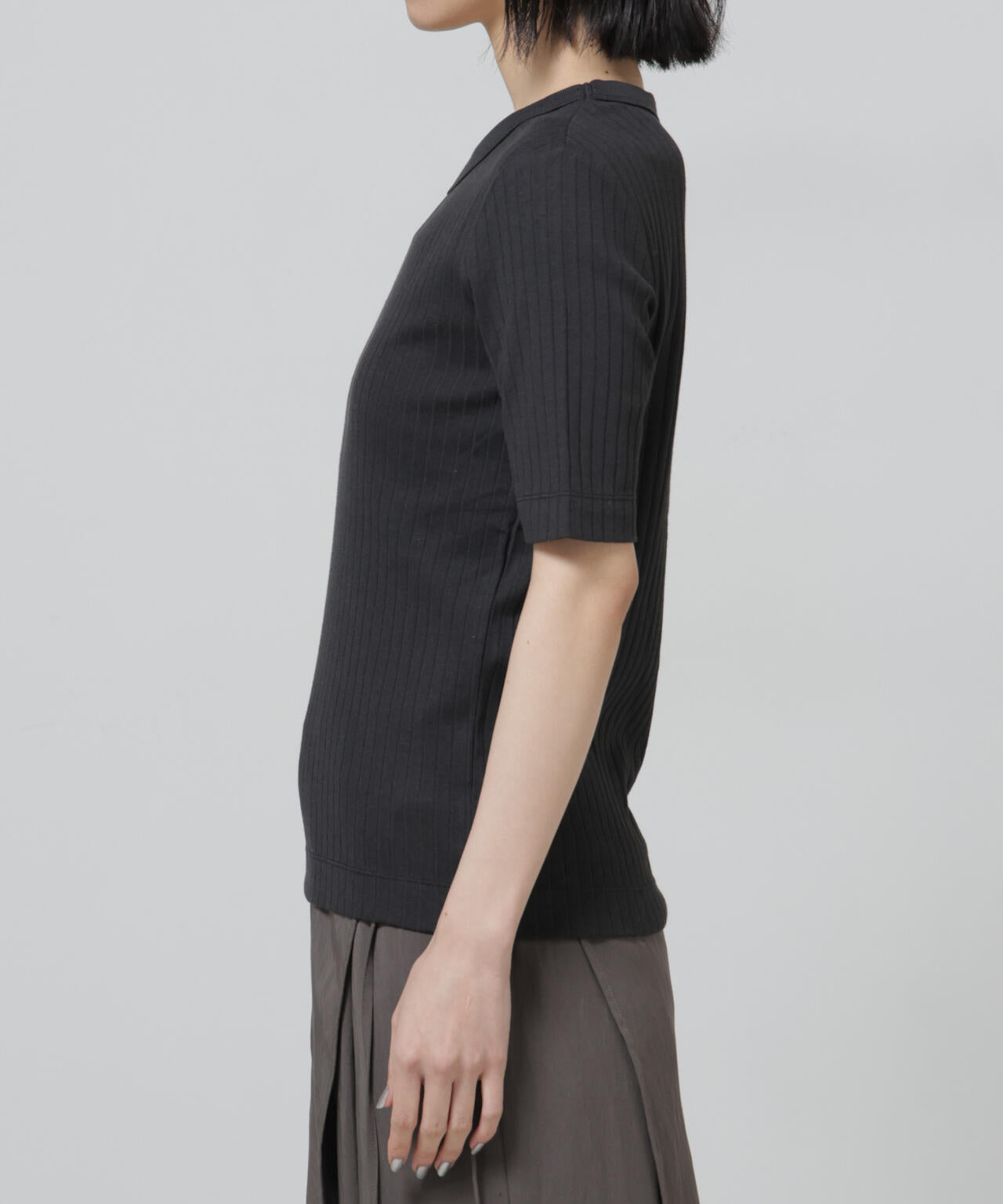 Anti Soaked(R) 汗染み防止クルーネックリブTシャツ 6696124304