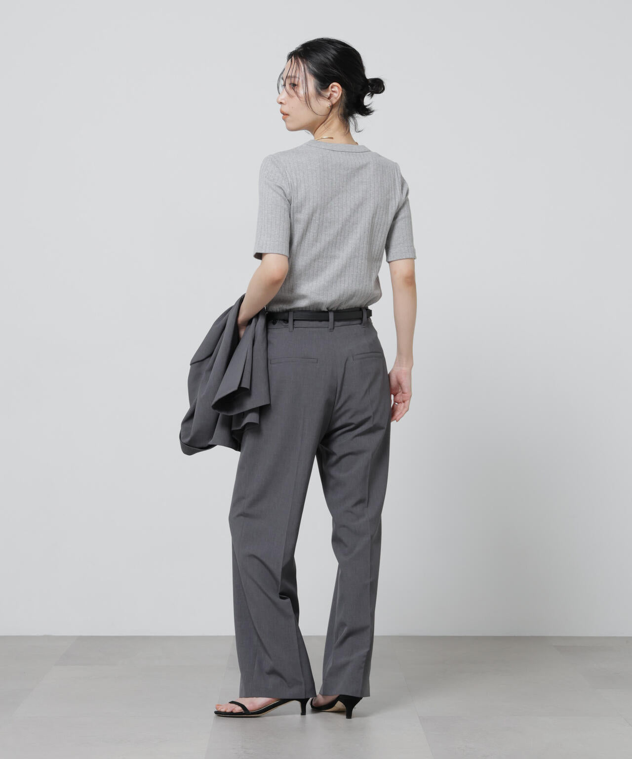Anti Soaked(R) 汗染み防止クルーネックリブTシャツ 6696124304
