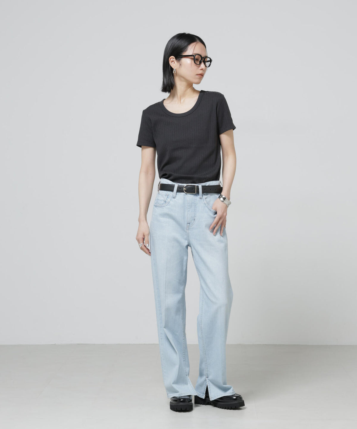 Anti Soaked(R) 汗染み防止コンパクトリブTシャツ 6696124305