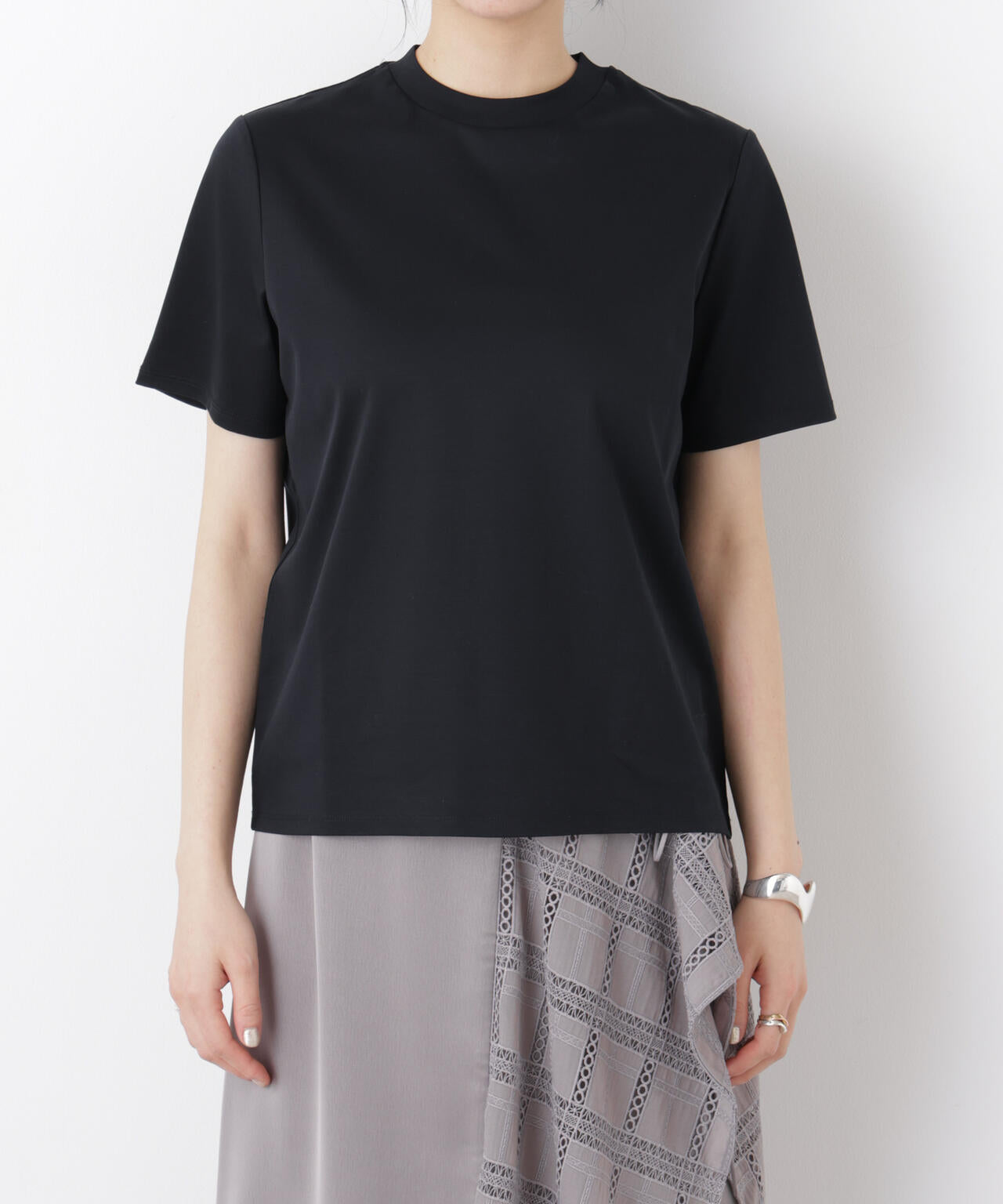 DressT/シルケットスムースモックネックTシャツ 6696124309
