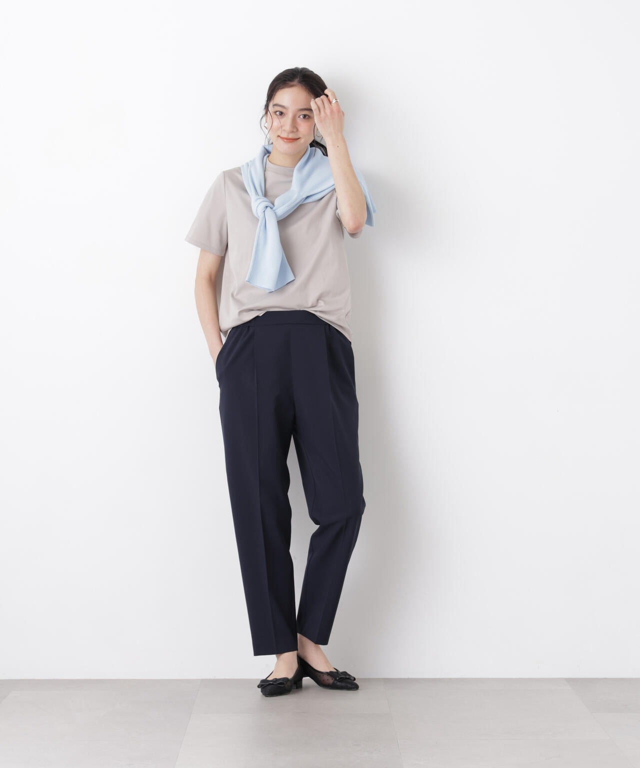 DressT/シルケットスムースモックネックTシャツ 6696124309