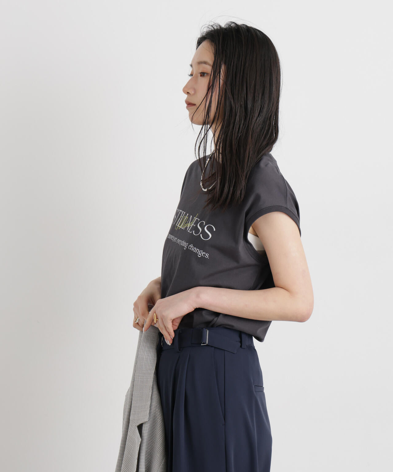 MINERALTEX(TM)ロゴプリントノースリーブTシャツ 6696124327