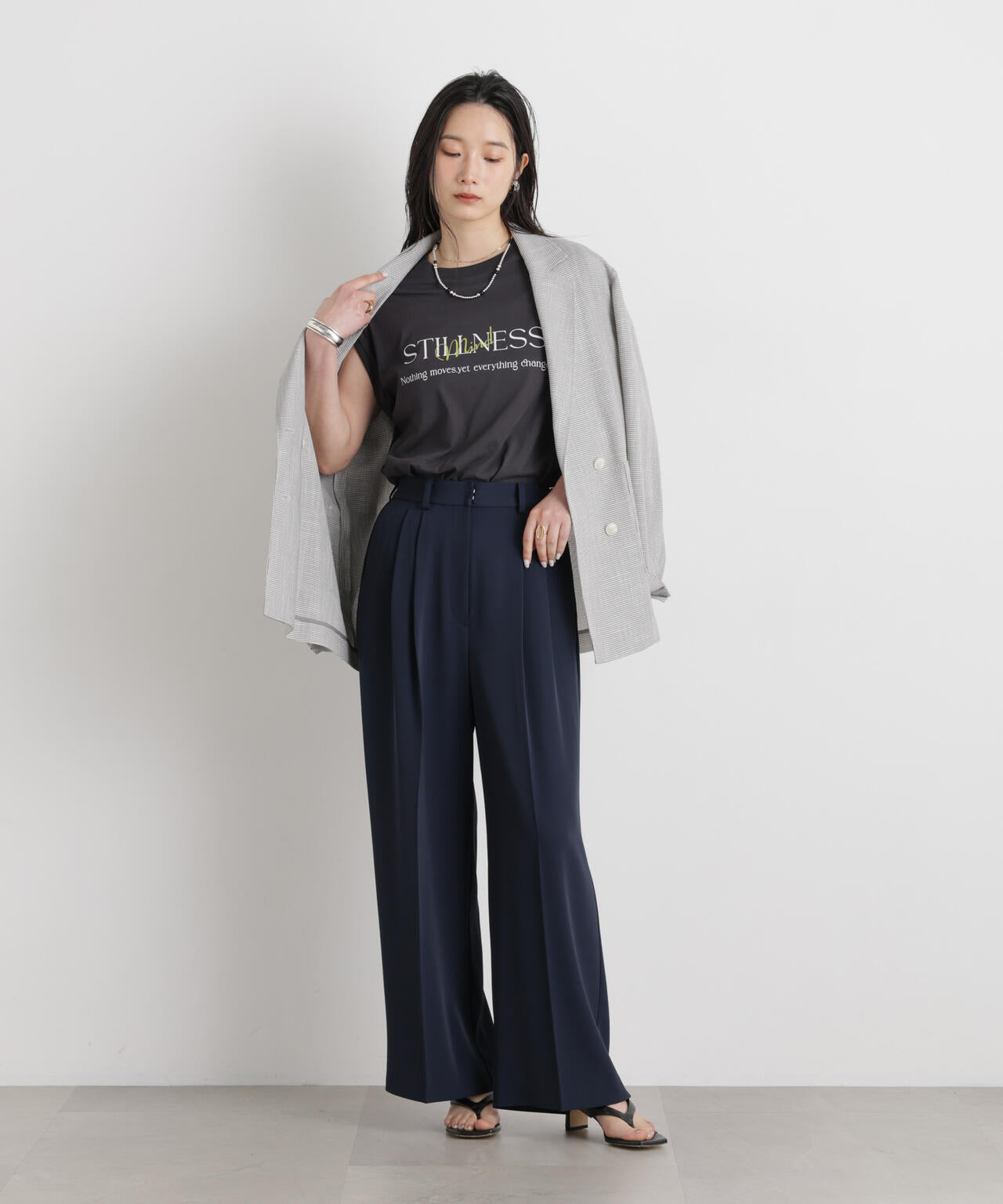 MINERALTEX(TM)ロゴプリントノースリーブTシャツ 6696124327