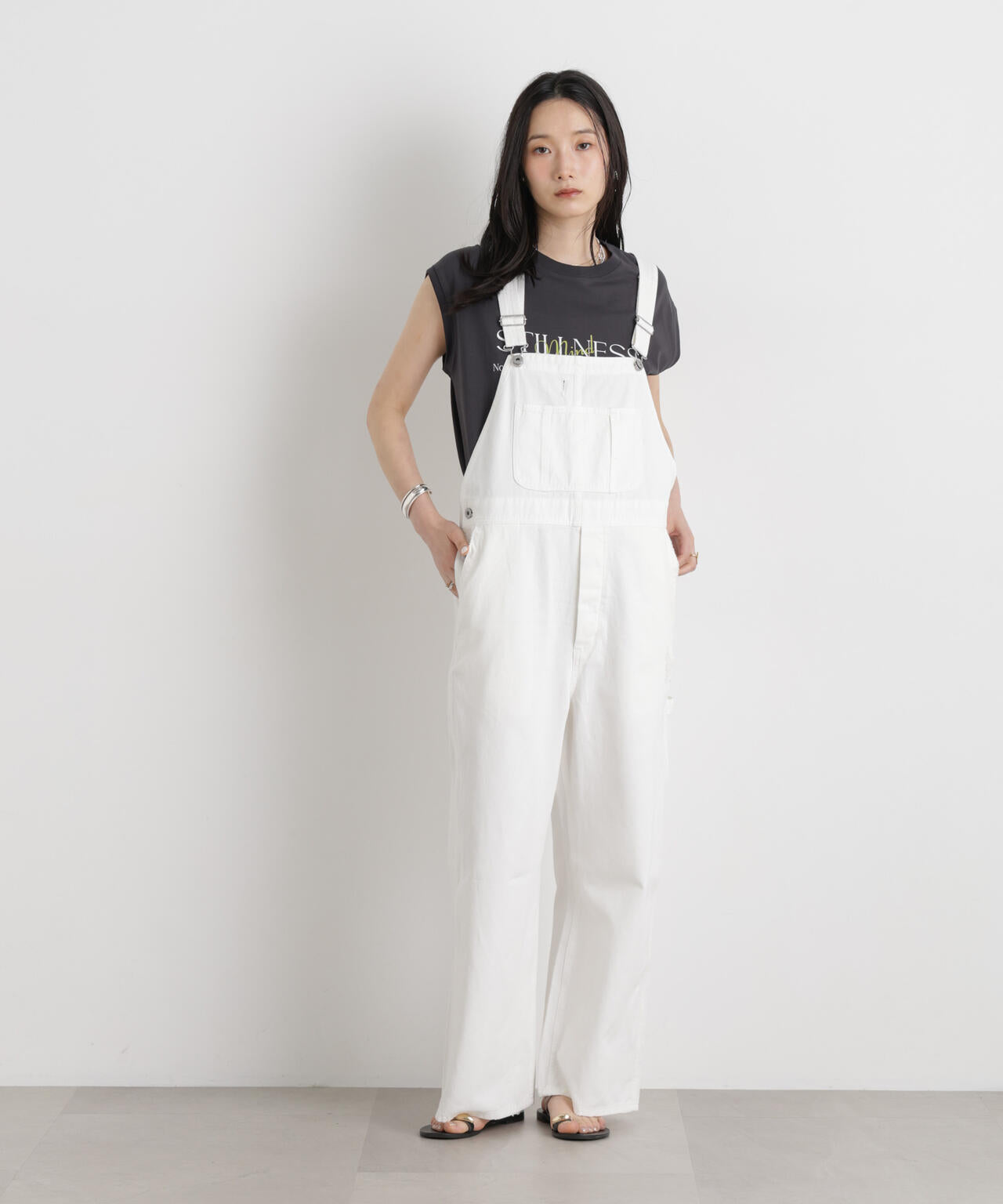 MINERALTEX(TM)ロゴプリントノースリーブTシャツ 6696124327