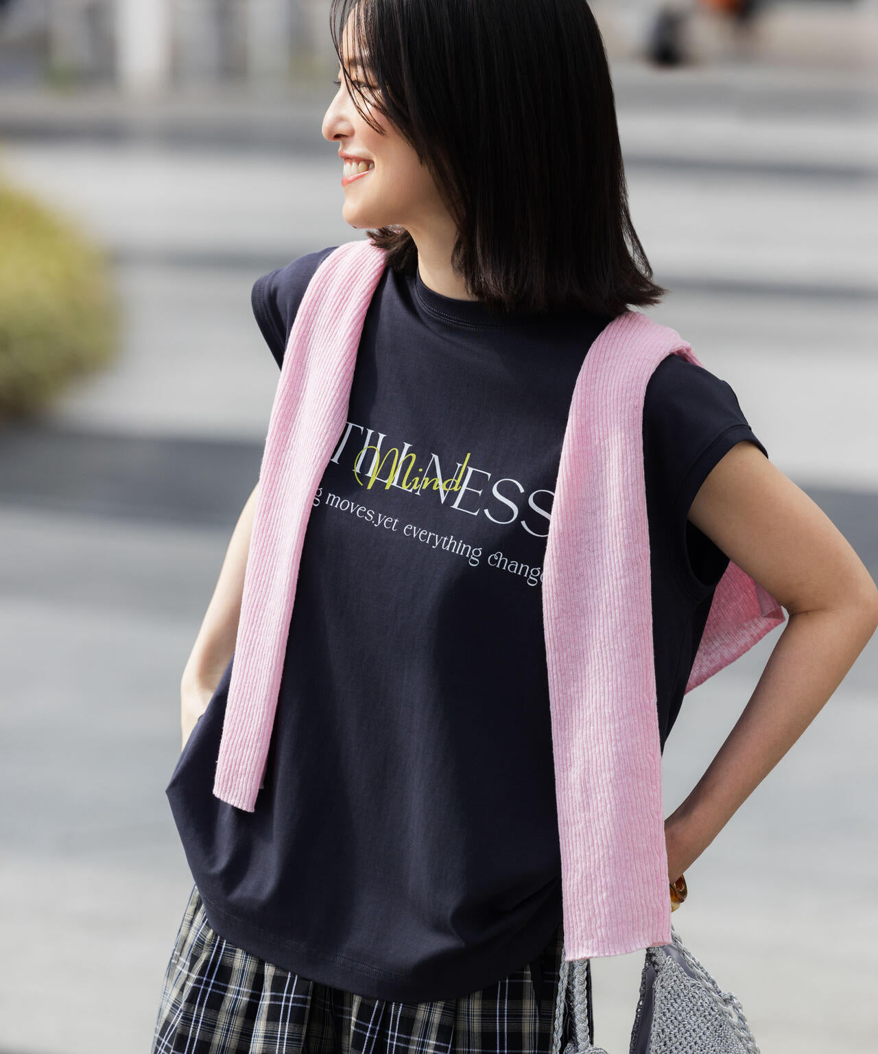 MINERALTEX(TM)ロゴプリントノースリーブTシャツ 6696124327