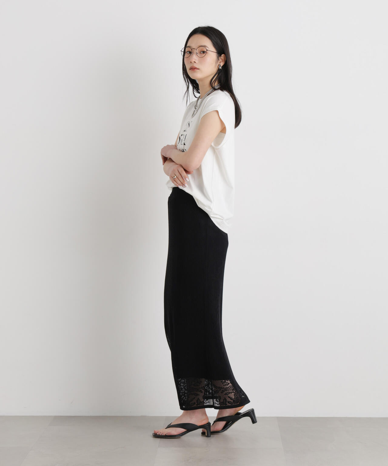 MINERALTEX(TM)ロゴプリントノースリーブTシャツ 6696124327