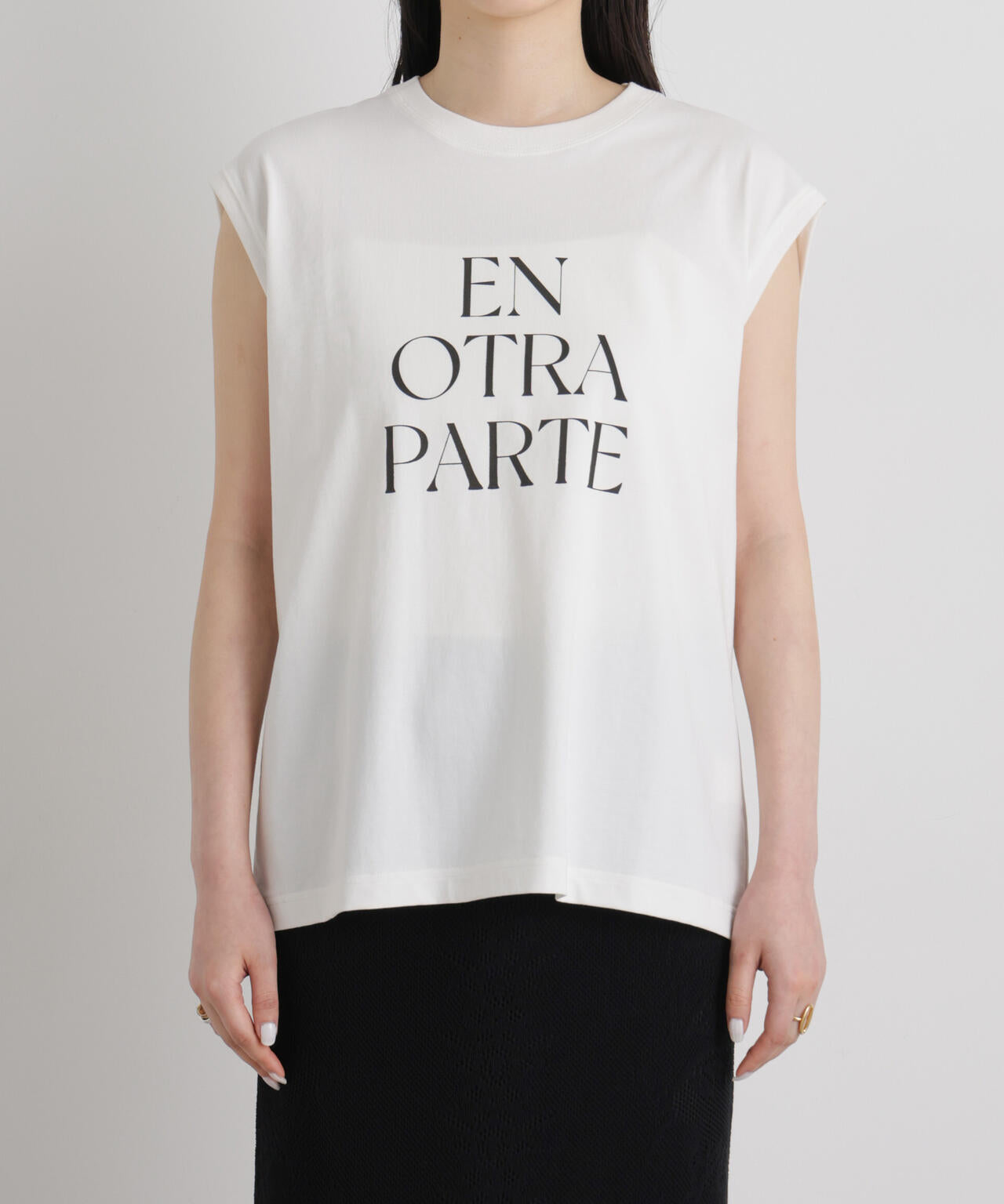 MINERALTEX(TM)ロゴプリントノースリーブTシャツ 6696124327