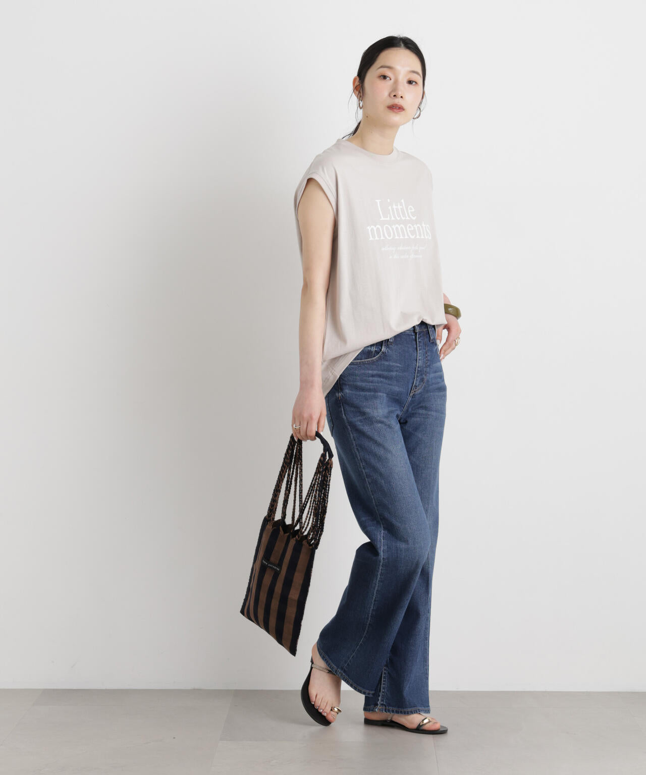 MINERALTEX(TM)ロゴプリントノースリーブTシャツ 6696124327