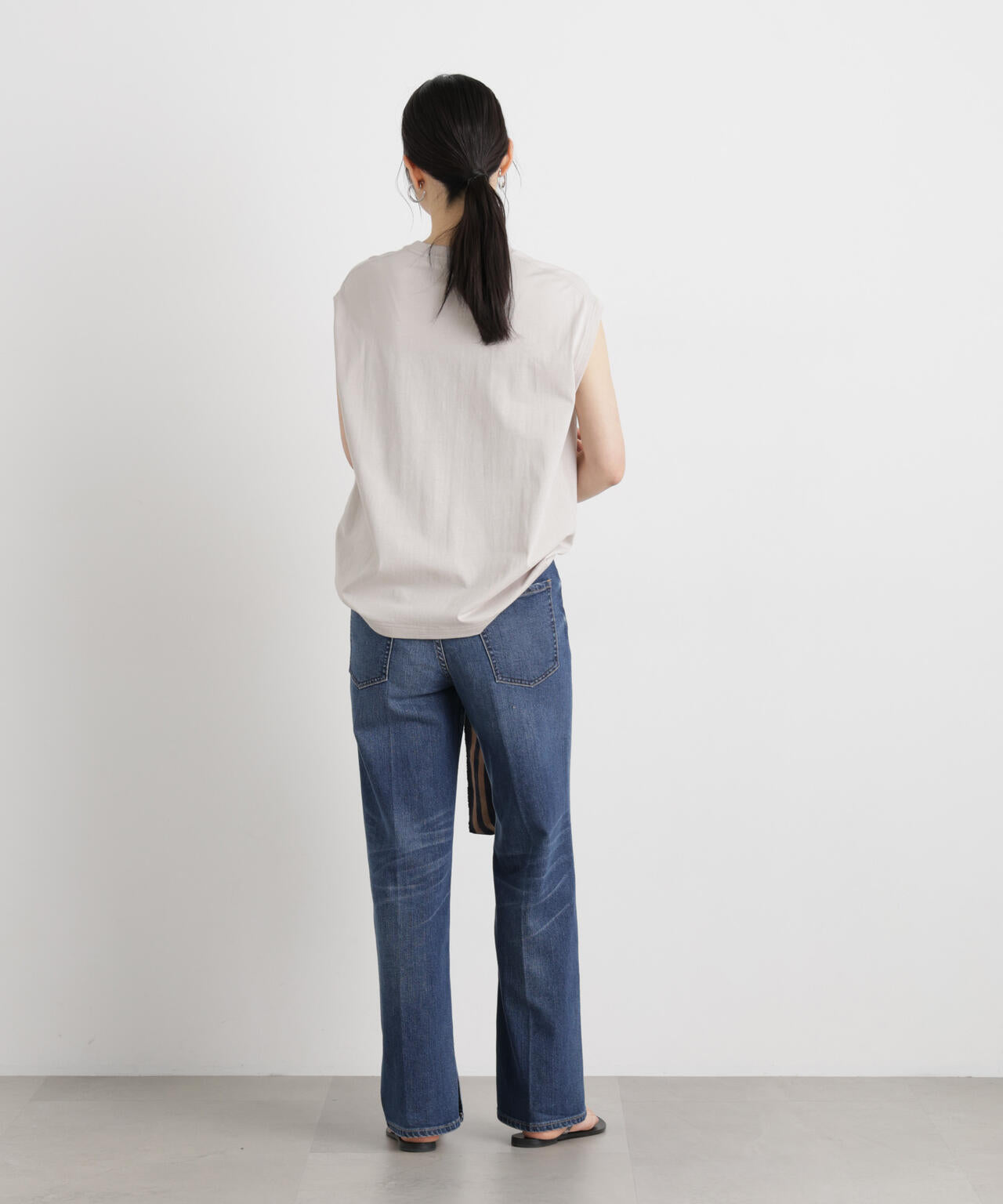 MINERALTEX(TM)ロゴプリントノースリーブTシャツ 6696124327