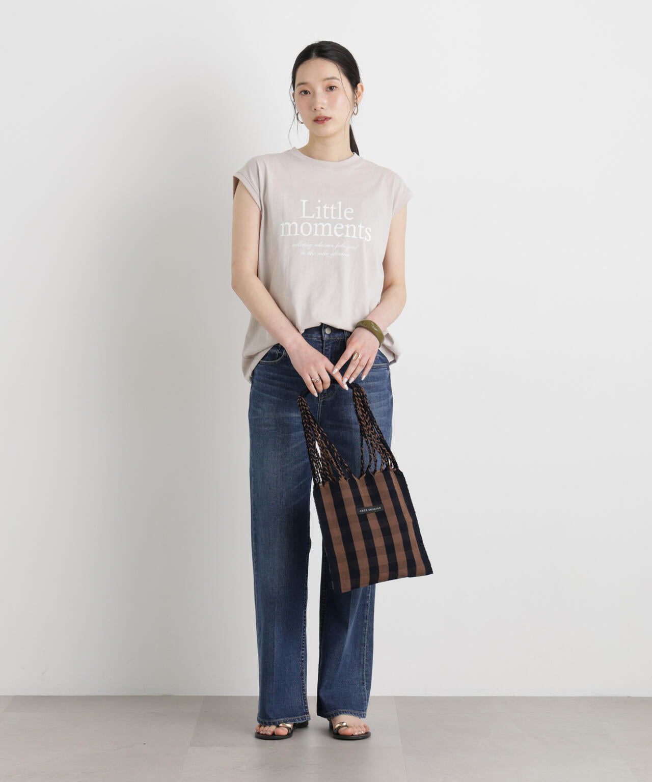 MINERALTEX(TM)ロゴプリントノースリーブTシャツ 6696124327