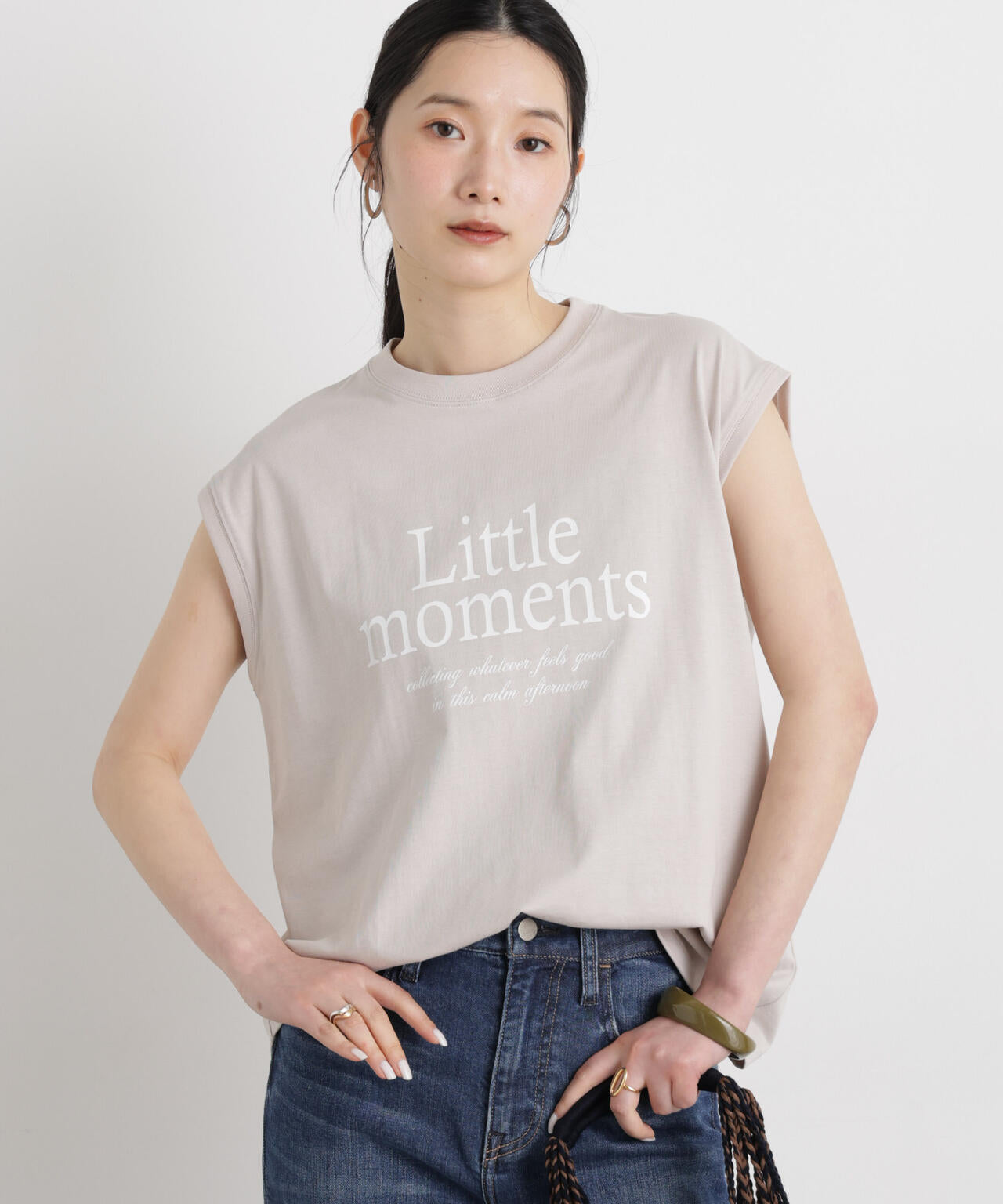 MINERALTEX(TM)ロゴプリントノースリーブTシャツ 6696124327