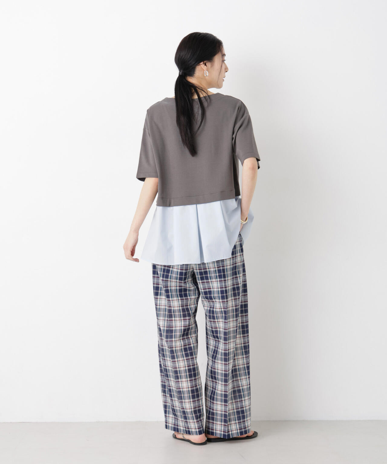 異素材ペプラムカットソー 6696124328