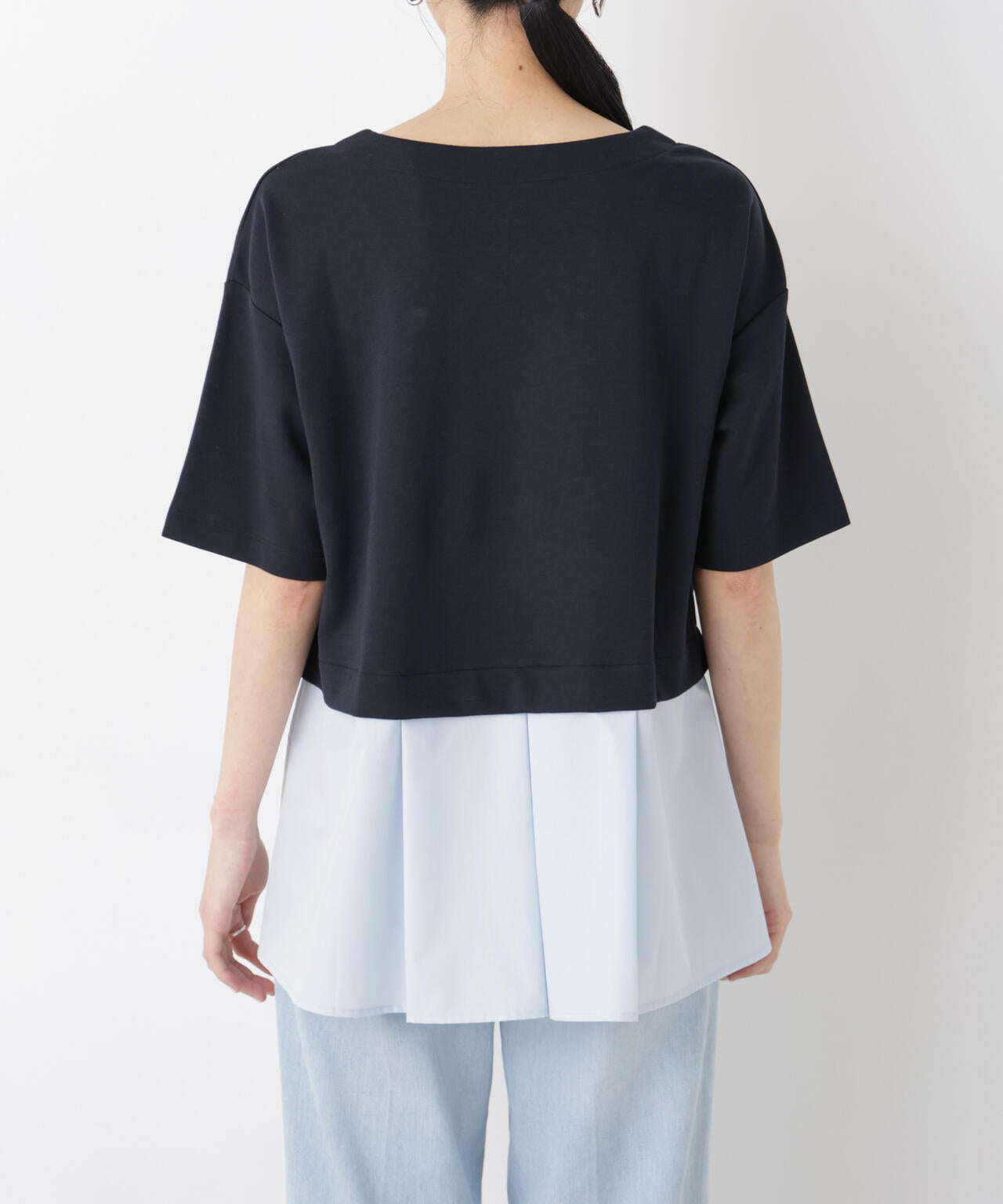 異素材ペプラムカットソー 6696124328