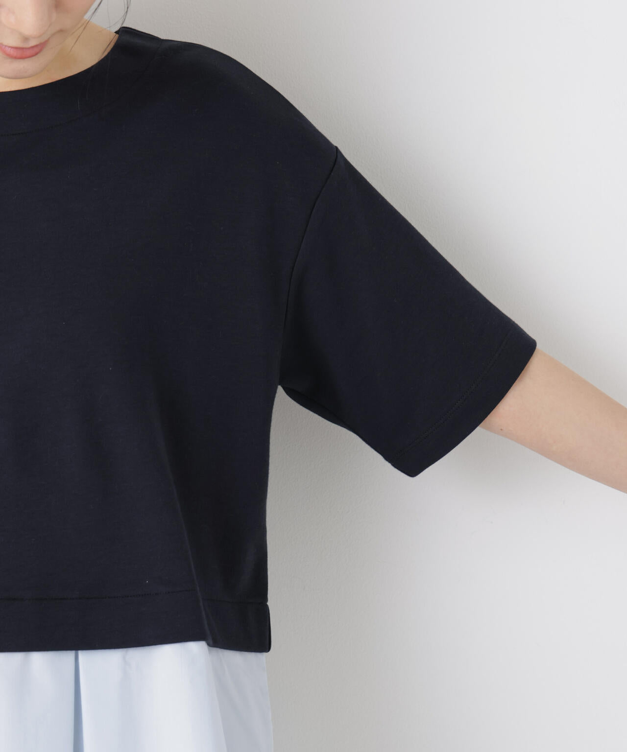 異素材ペプラムカットソー 6696124328