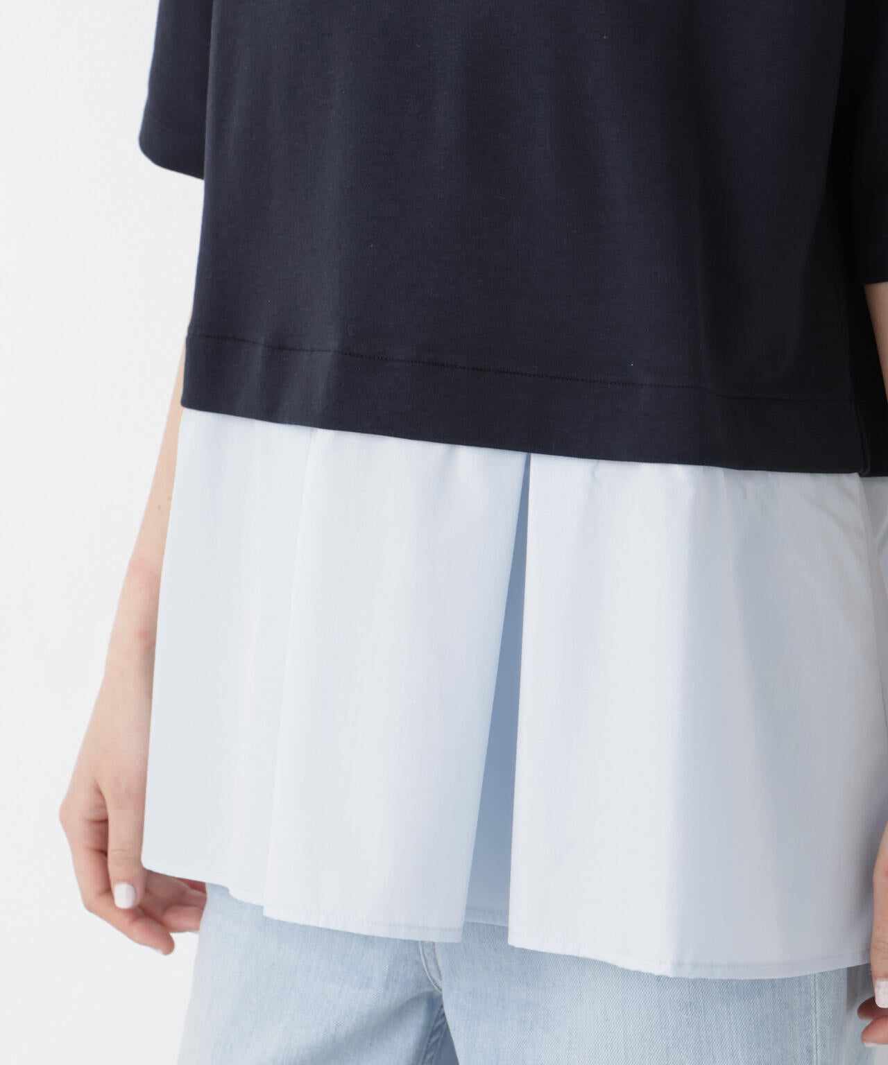 異素材ペプラムカットソー 6696124328