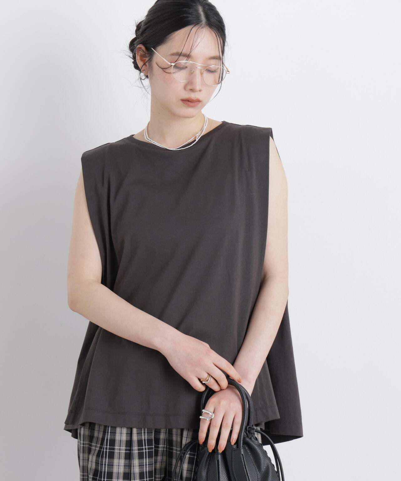 NANOFINE ボックスフレアカットトップス 6696124335