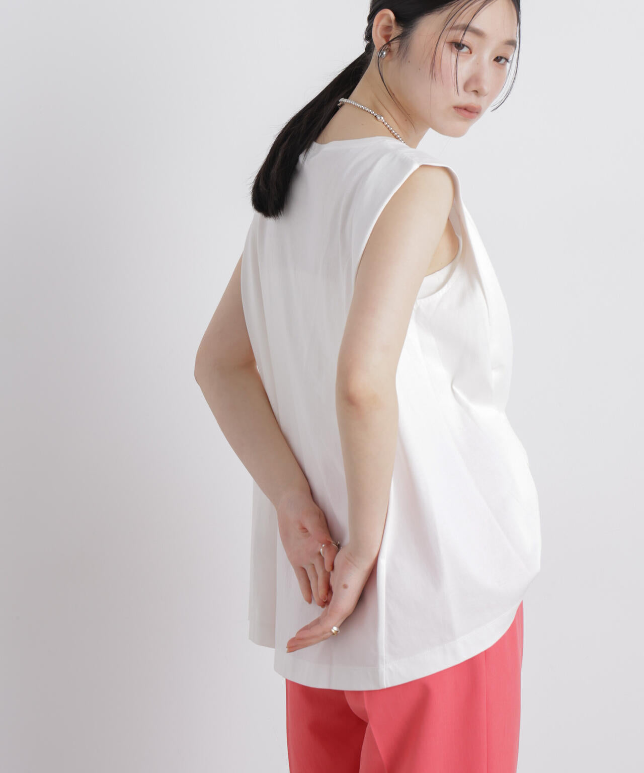NANOFINE ボックスフレアカットトップス 6696124335