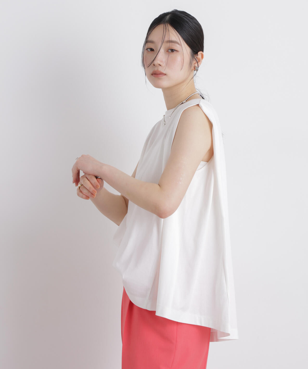 NANOFINE ボックスフレアカットトップス 6696124335