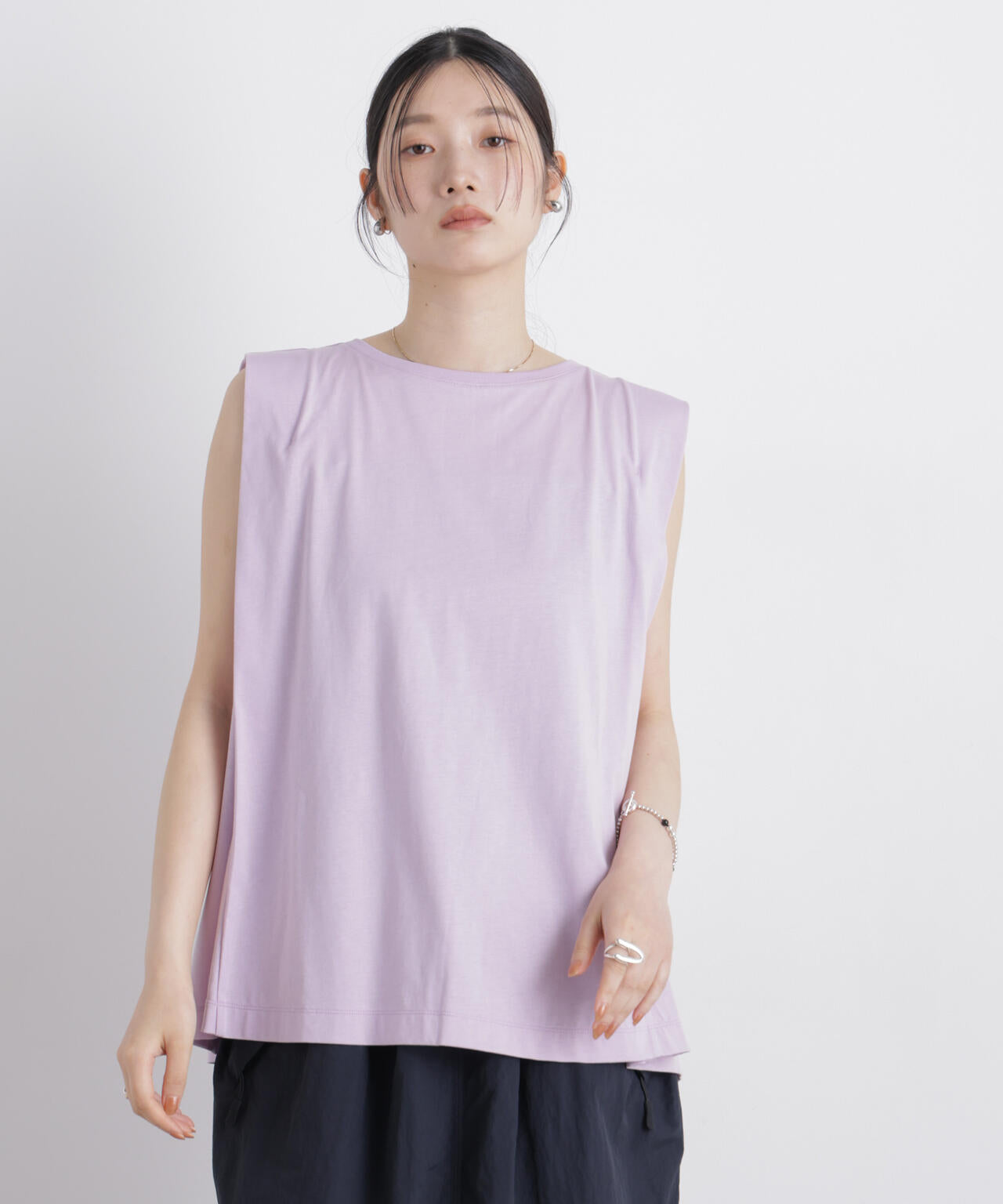 NANOFINE ボックスフレアカットトップス 6696124335