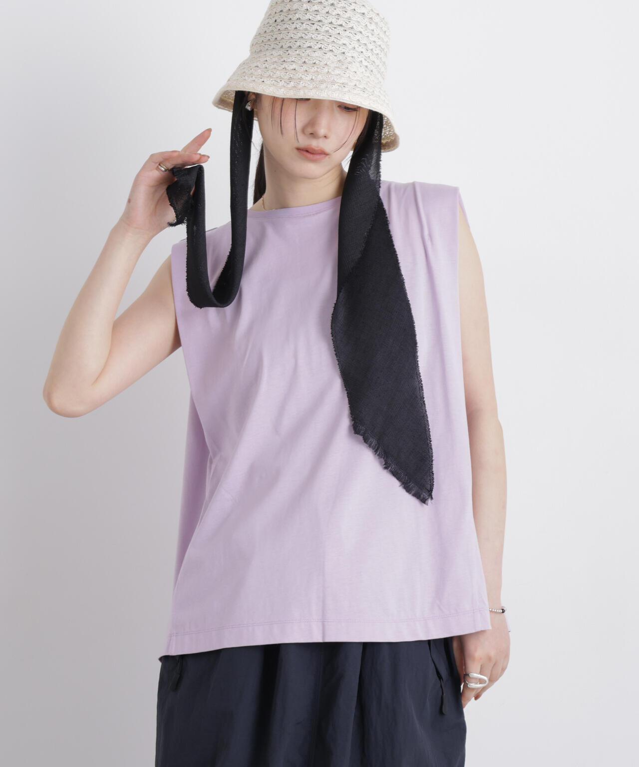NANOFINE ボックスフレアカットトップス 6696124335