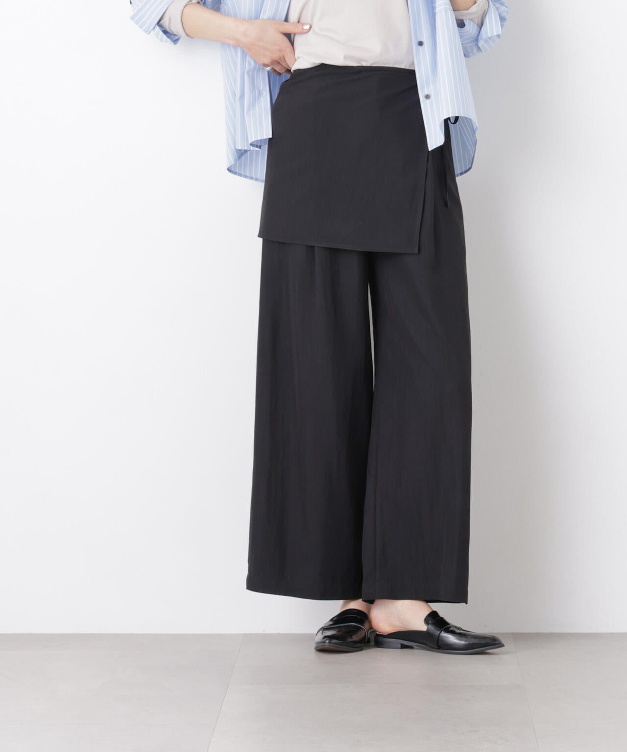 スカーフセットタックワイドパンツ 6696127311